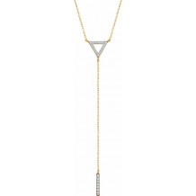 14K Yellow 1/6 CTW Diamond Triangle & Bar Y 16-18 Necklace