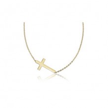 Carla 14K Yellow Gold Sideways Cross Necklace