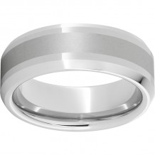 Serinium Beveled Edge Band with 4mm Laser Satin Center