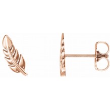 14K Rose Leaf Earrings