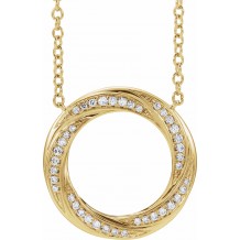 14K Yellow 1/5 CTW Diamond Circle 16-18 Necklace