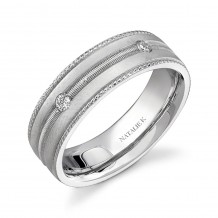 14k White Gold Five Stone Prong Diamond Men's Band