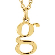 14K Yellow Lowercase Initial g 16 Necklace