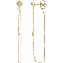 14K Yellow .08 CTW Diamond Chain Earrings