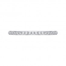 Shah Luxury 14K White Gold Round Diamond Wedding Band with Euro Shank