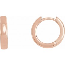 14K Rose 14 mm Hinged Hoop Earrings