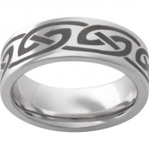 Serinium Pipe Cut Band with Knot Laser Engraving
