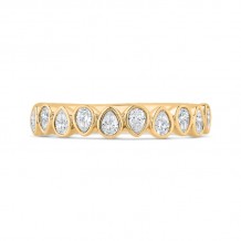 Shah Luxury 14K Yellow Gold Round Cut Diamond Wedding Band