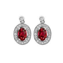 Gems One 14Kt White Gold Diamond (1/4Ctw) & Ruby (1 Ctw) Earring