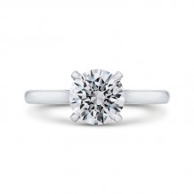 Shah Luxury 14K White Gold Round Diamond Classic Engagement Ring (Semi-Mount)