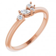 14K Rose 1/6 CTW Diamond Stackable Ring