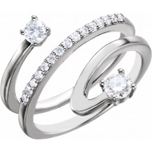 14K White 1/3 CTW Diamond Freeform Ring