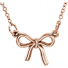 14K Rose Tiny Poshu00ae Knotted Bow 16-18 Necklace