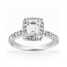 14k White Gold Diamond Semi-Mount Halo Engagement Ring