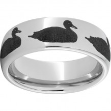 Serinium Domed Band with Duck Laser Engraving