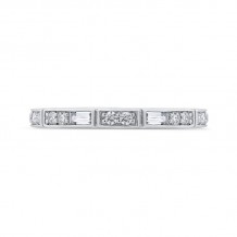 Shah Luxury Round and Baguette Diamond Wedding Band In Platinum