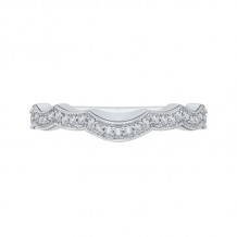 Shah Luxury 14K White Gold Round Diamond Wedding Band