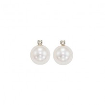 Gems One 14Kt White Gold Diamond (1/20Ctw) & Pearl (1 Ctw) Earring