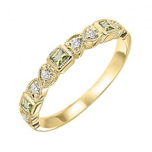 Gems One 14Kt Yellow Gold Diamond (1/10Ctw) & Peridot (1/6 Ctw) Ring