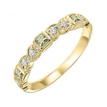 Gems One 14Kt Yellow Gold Diamond (1/10Ctw) & Peridot (1/6 Ctw) Ring