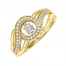 Gems One 10KT Yellow Gold & Diamond Rhythm Of Love Fashion Ring  - 1/4 ctw