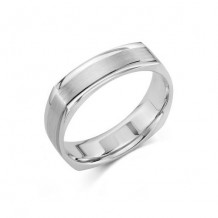 14K White Gold Comfort Feel Engraved Men's Wedding Band