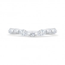 Shah Luxury 14K White Gold Diamond Contour Band