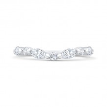 Shah Luxury 14K White Gold Diamond Contour Band