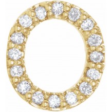 14K Yellow .07 CTW Diamond Single Initial O Earring