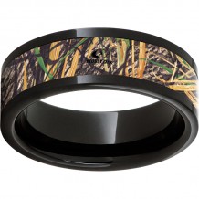 Black Diamond Ceramic Pipe Cut Band with Mossy Oak Shadowgrass Inlay