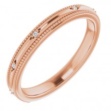 14K Rose .02 CTW Diamond Matching Band