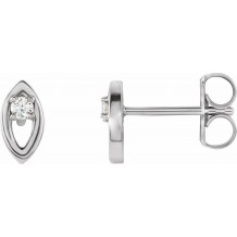 14K White .05 CTW Diamond Solitaire Earrings