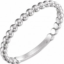 14K White 2 mm Stackable Bead Ring