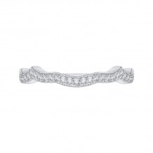 Shah Luxury 14K White Gold Round Diamond Wedding Band