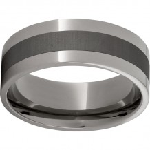 Titanium Flat Band with Laser Satin Center