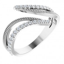 14K White 1/4 CTW Diamond Bypass Ring