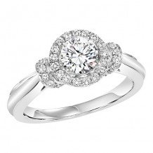 14k White Gold 1/4ct Diamond Engagement Ring with 3/4ct Center Stone