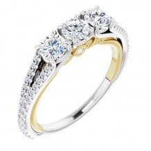 14K White & Yellow 1 CTW Diamond Anniversary Band