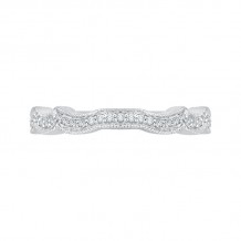 Shah Luxury 14K White Gold Round Diamond Wedding Band