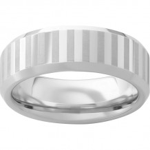 Serinium Beveled Edge Band with Laser Engraved Stripes