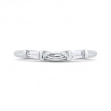 Shah Luxury 14K White Gold Baguette Diamond Wedding Band