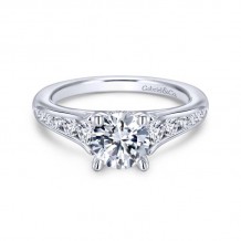 Gabriel & Co. 14k White Gold Contemporary Straight Engagement Ring