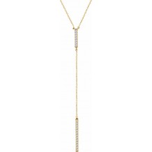 14K Yellow 1/5 CTW Diamond Bar Y 16-18 Necklace