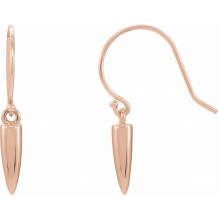 14K Rose Geometric Dangle Earrings