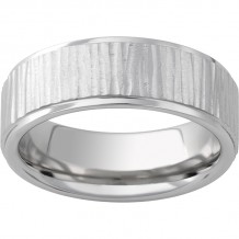 Serinium Flat Band with Grooved Edges and Bark Finish