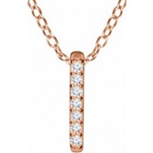 14K Rose .05 CTW Diamond Bar 16-18 Necklace