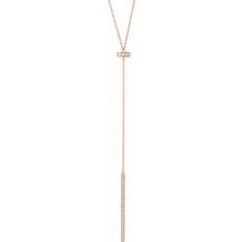 14K Rose 1/4 CTW Diamond Bar Y 15-17 Necklace