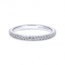 Gabriel & Co. 14k White Gold Contemporary Diamond Wedding Band