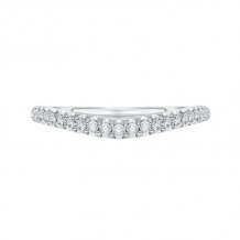 Shah Luxury 14K White Gold Round Diamond Wedding Band