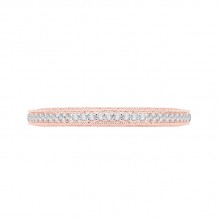 Shah Luxury 14K Rose Gold Round Diamond Eternity Wedding Band